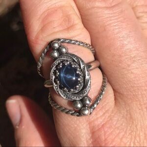 Artisan Handmade Sterling Silver Star Sapphire Ring
